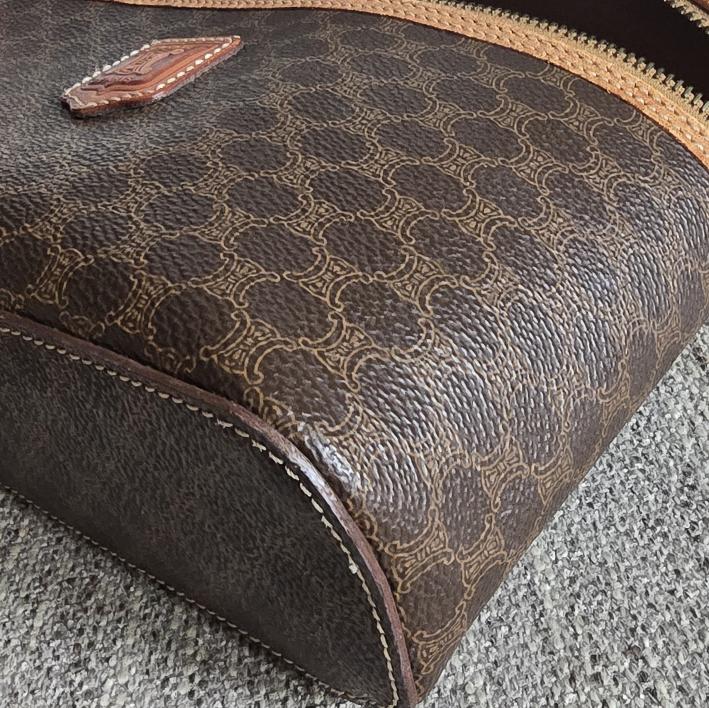 Authentic Celine Brown and Tan Coated Canvas Vanity Handbag - Picture 8 of 15